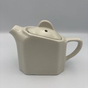 Vintage Hall USA White Porcelain Restaurant Ware Individual Single Serve Teapot